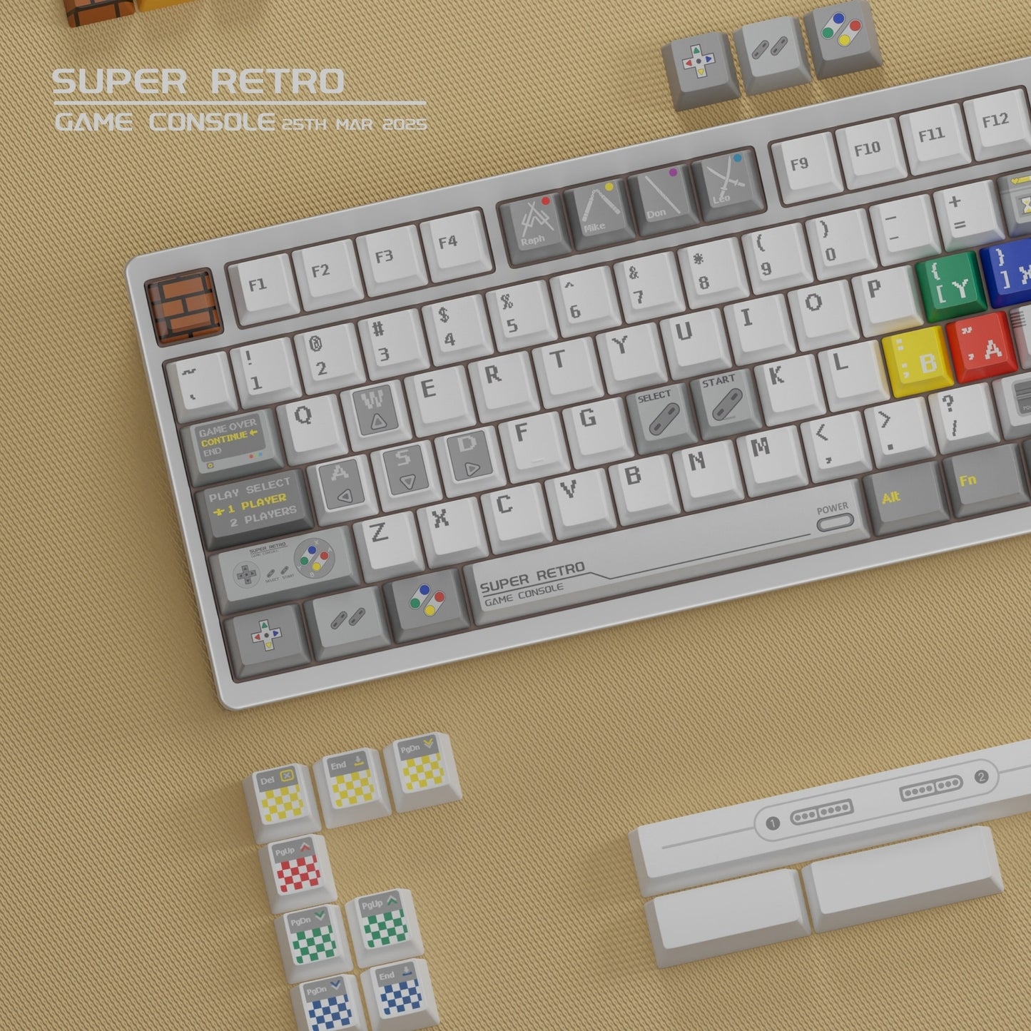 Super Retro Game Console 1.7mm Thick Cherry PBT Keycaps