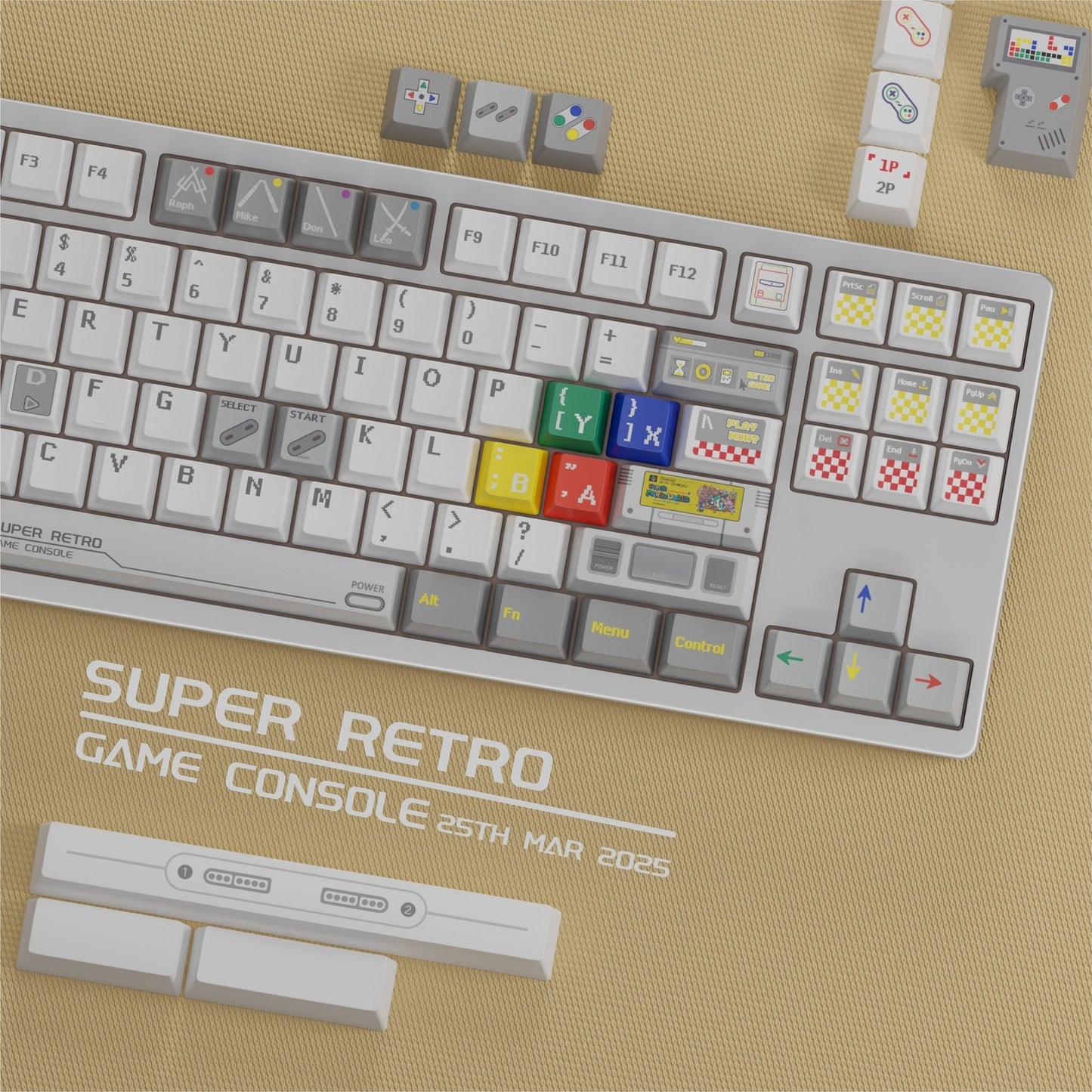 Super Retro Game Console 1.7mm Thick Cherry PBT Keycaps
