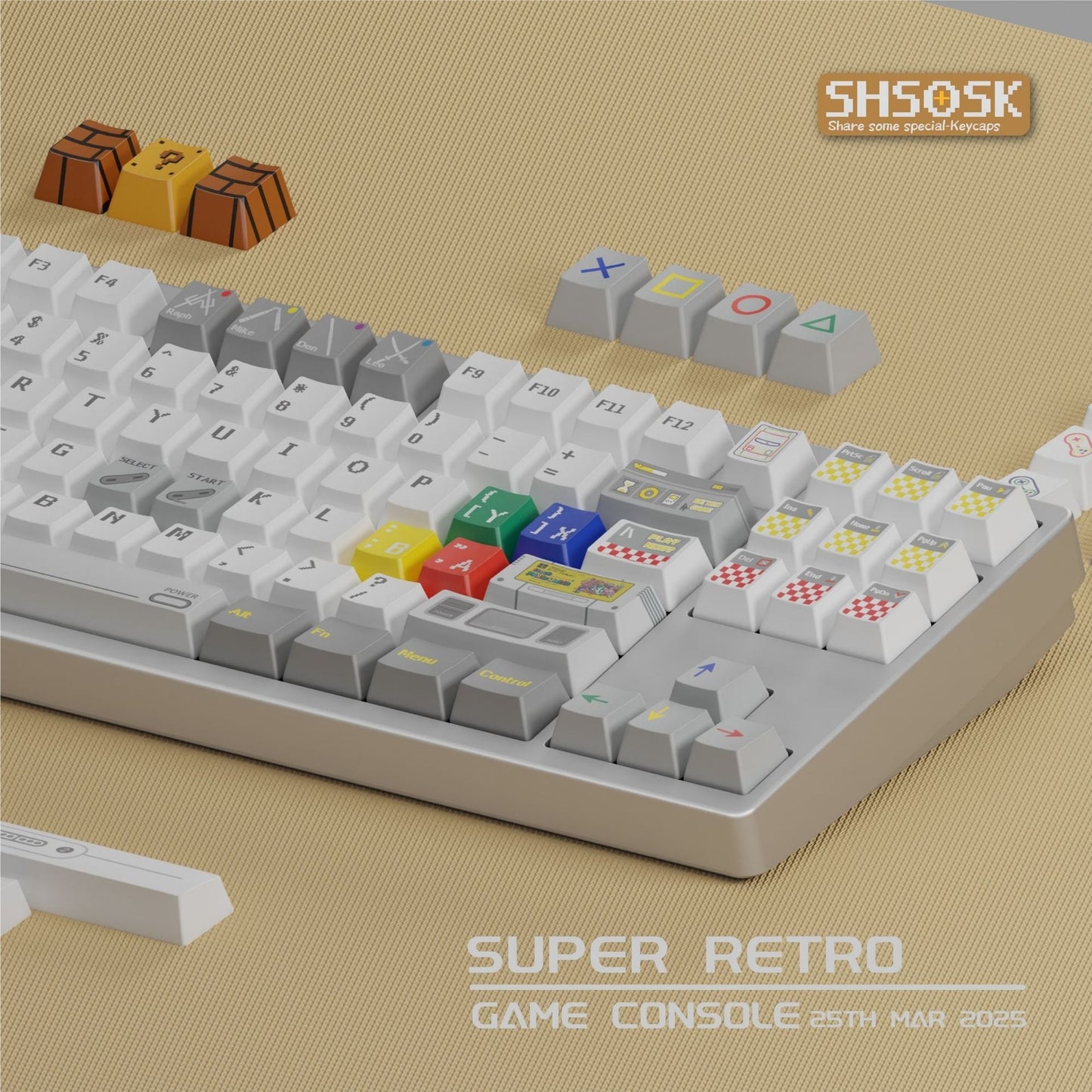 Super Retro Game Console 1.7mm Thick Cherry PBT Keycaps