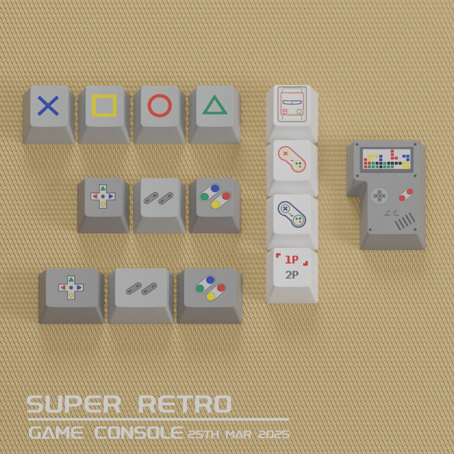 Super Retro Game Console 1.7mm Thick Cherry PBT Keycaps