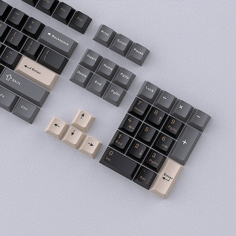 Black Beige Gray Doubleshot Cherry PBT Keycaps
