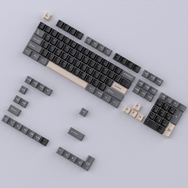 Black Beige Gray Doubleshot Cherry PBT Keycaps