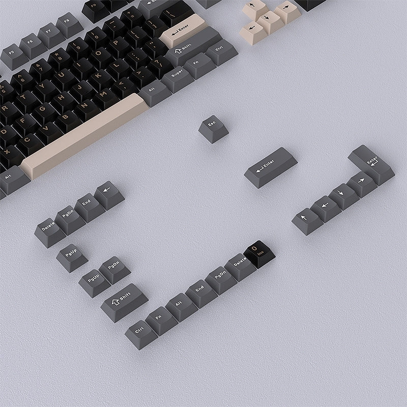 Black Beige Gray Doubleshot Cherry PBT Keycaps