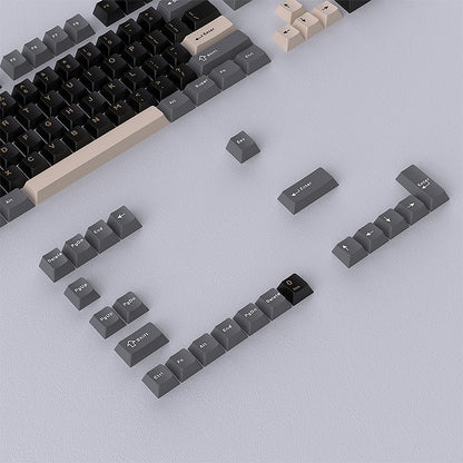 Black Beige Gray Doubleshot Cherry PBT Keycaps