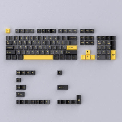 Black Gray Yellow Cherry Doubleshot PBT Keycaps