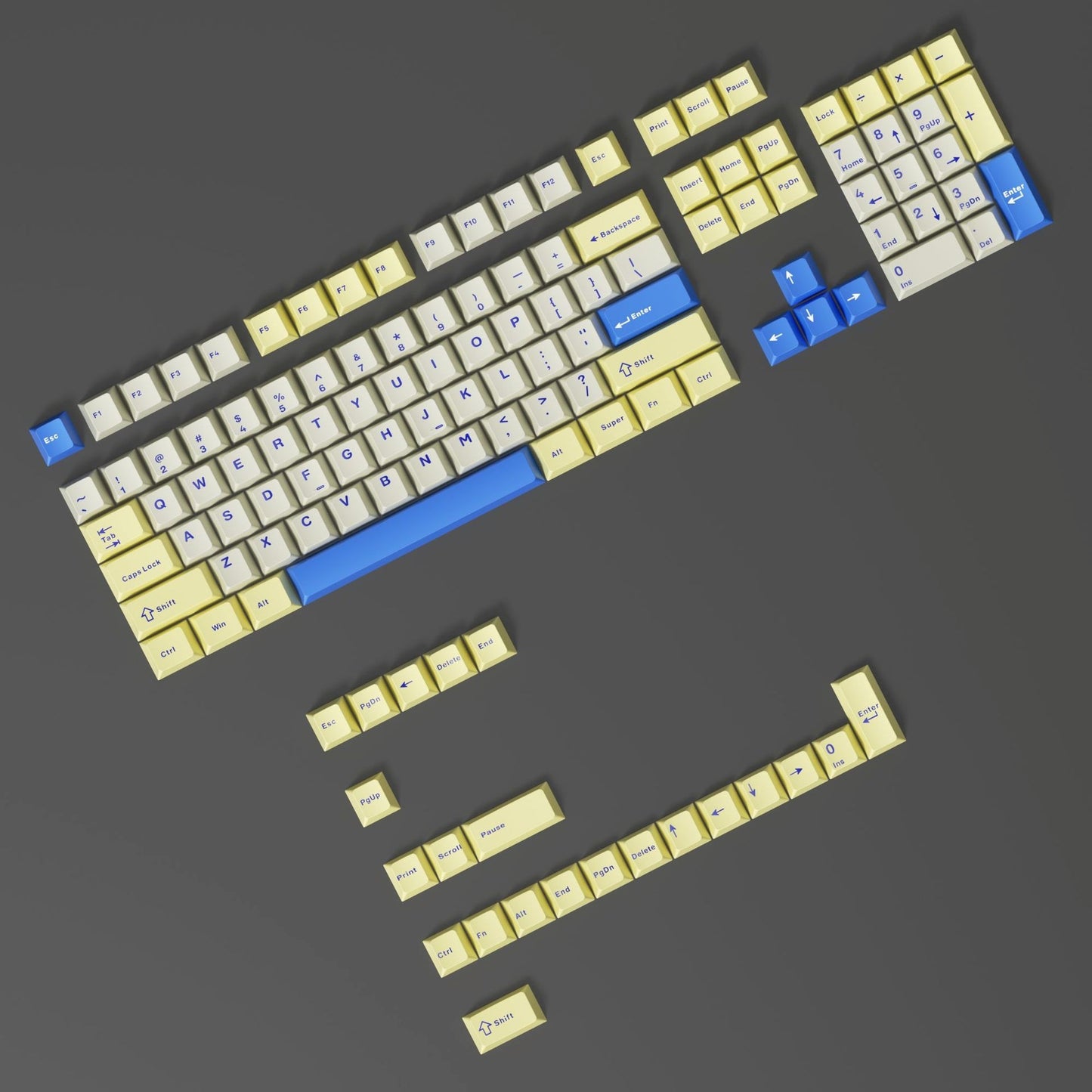 Naval Brass Cherry Doubleshot PBT Keycaps