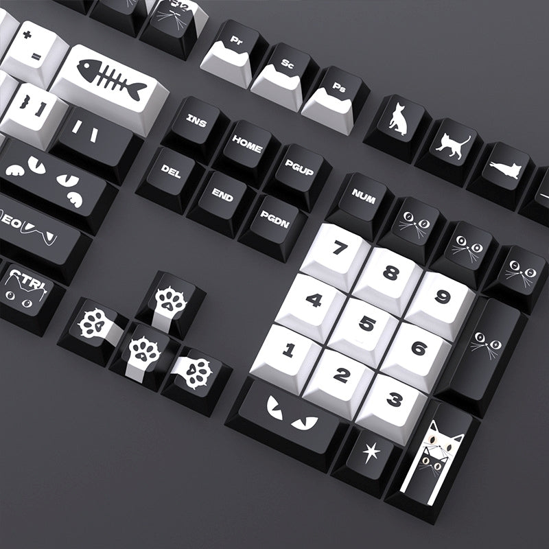 Night Cat Cherry PBT Keycaps
