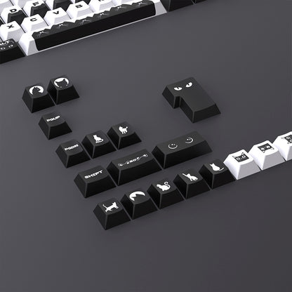 Night Cat Cherry PBT Keycaps