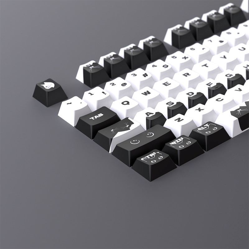 Night Cat Cherry PBT Keycaps