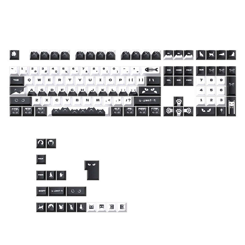 Night Cat Cherry PBT Keycaps