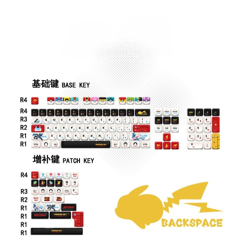 Pokemon Go Moa-Cherry PBT Keycaps