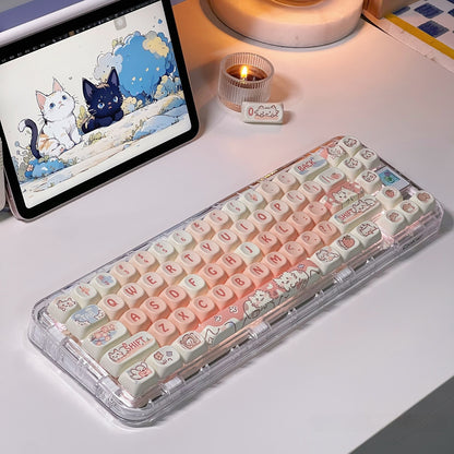 Strawberry Kitten MOA PBT Keycaps