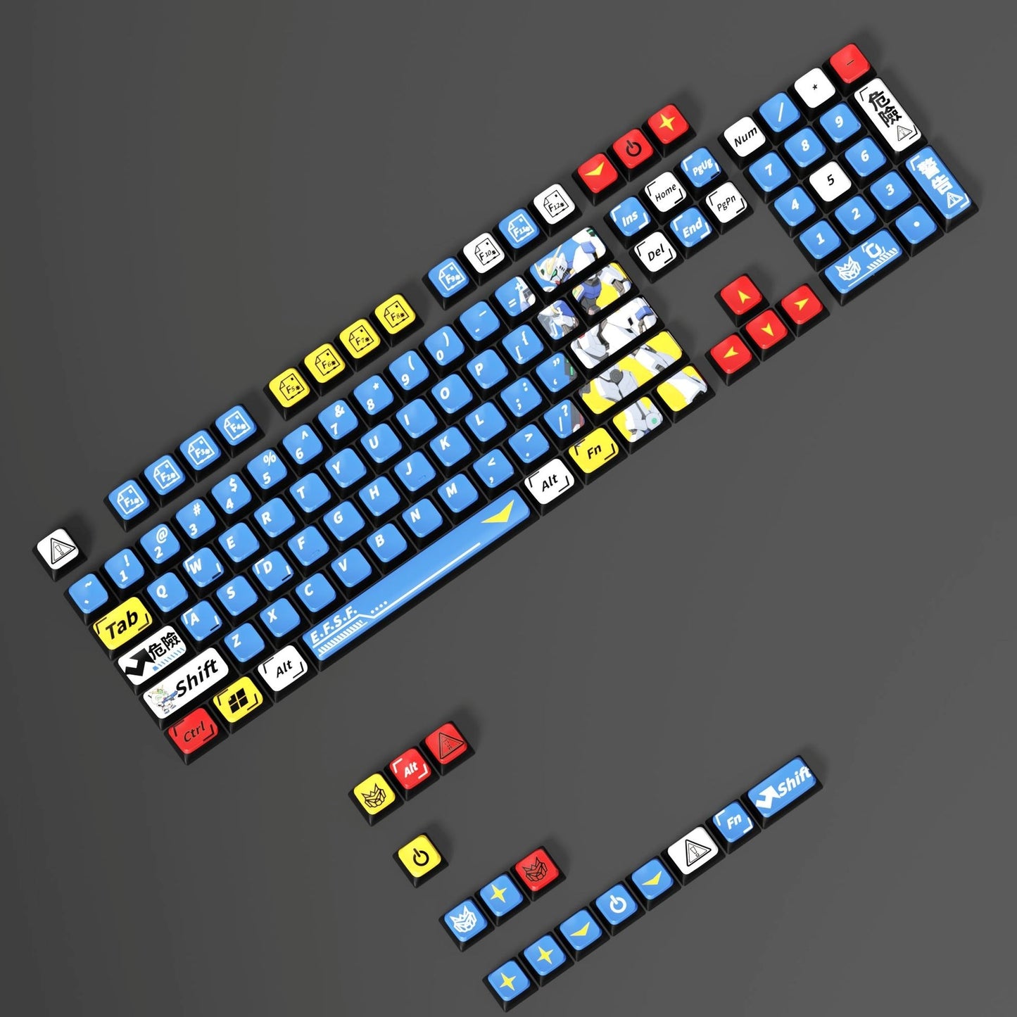 Gundam Mecha 4 Theme XDA PBT PC Keycaps