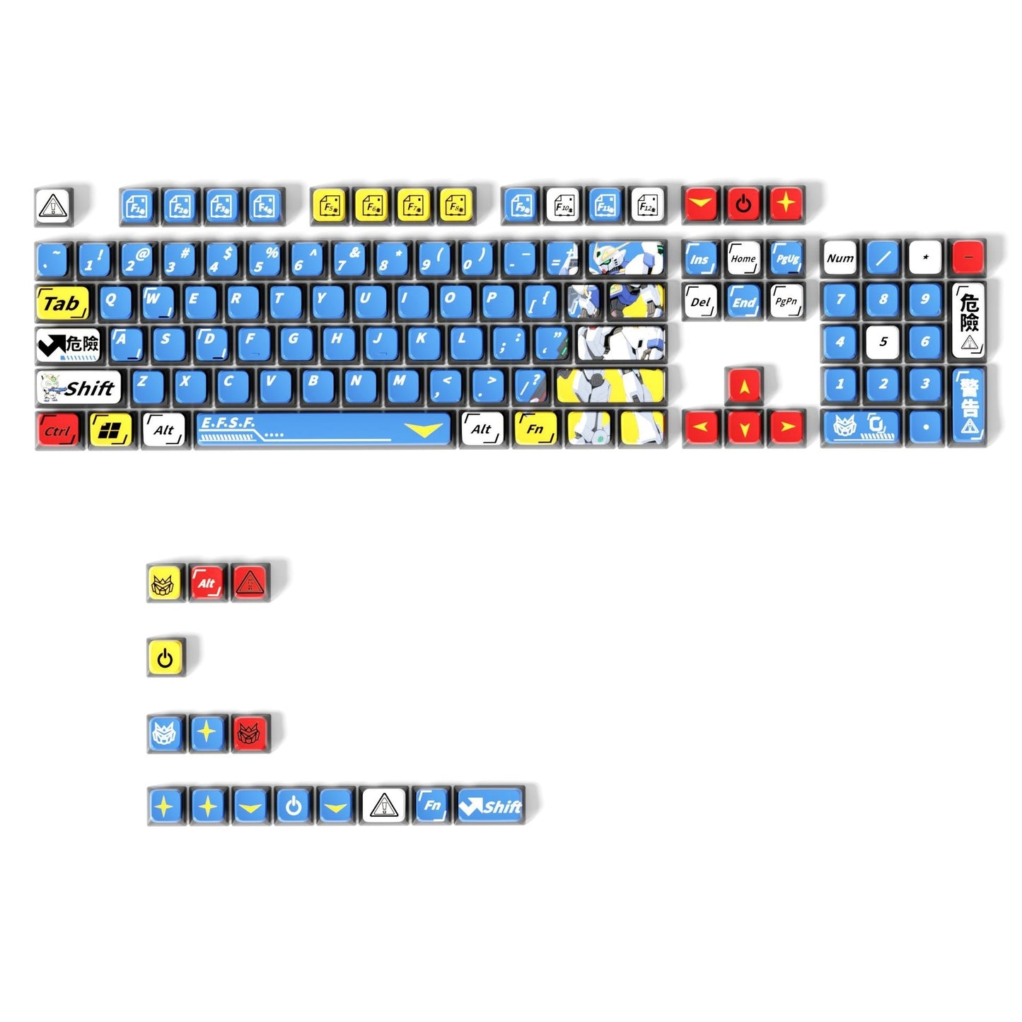 Gundam Mecha 4 Theme XDA PBT PC Keycaps