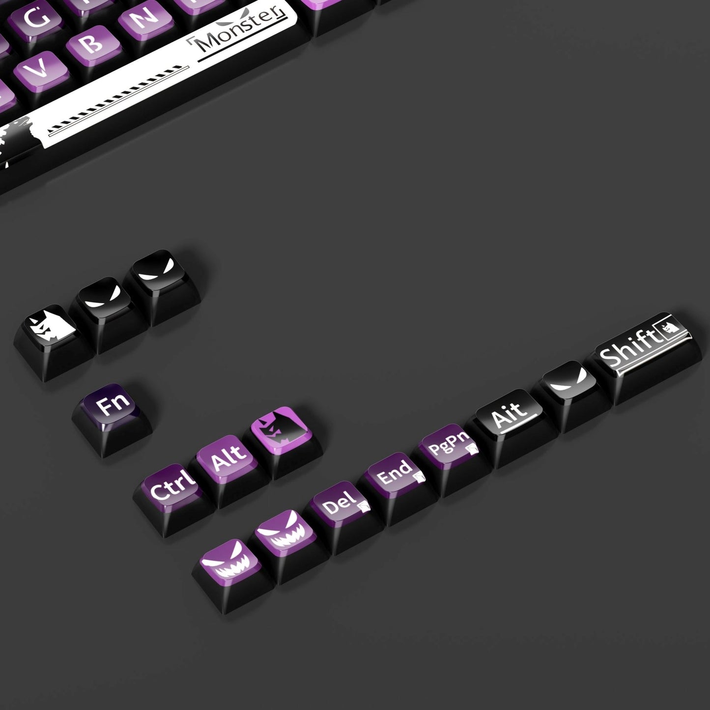 Monster 6 Theme XDA PBT PC Keycaps