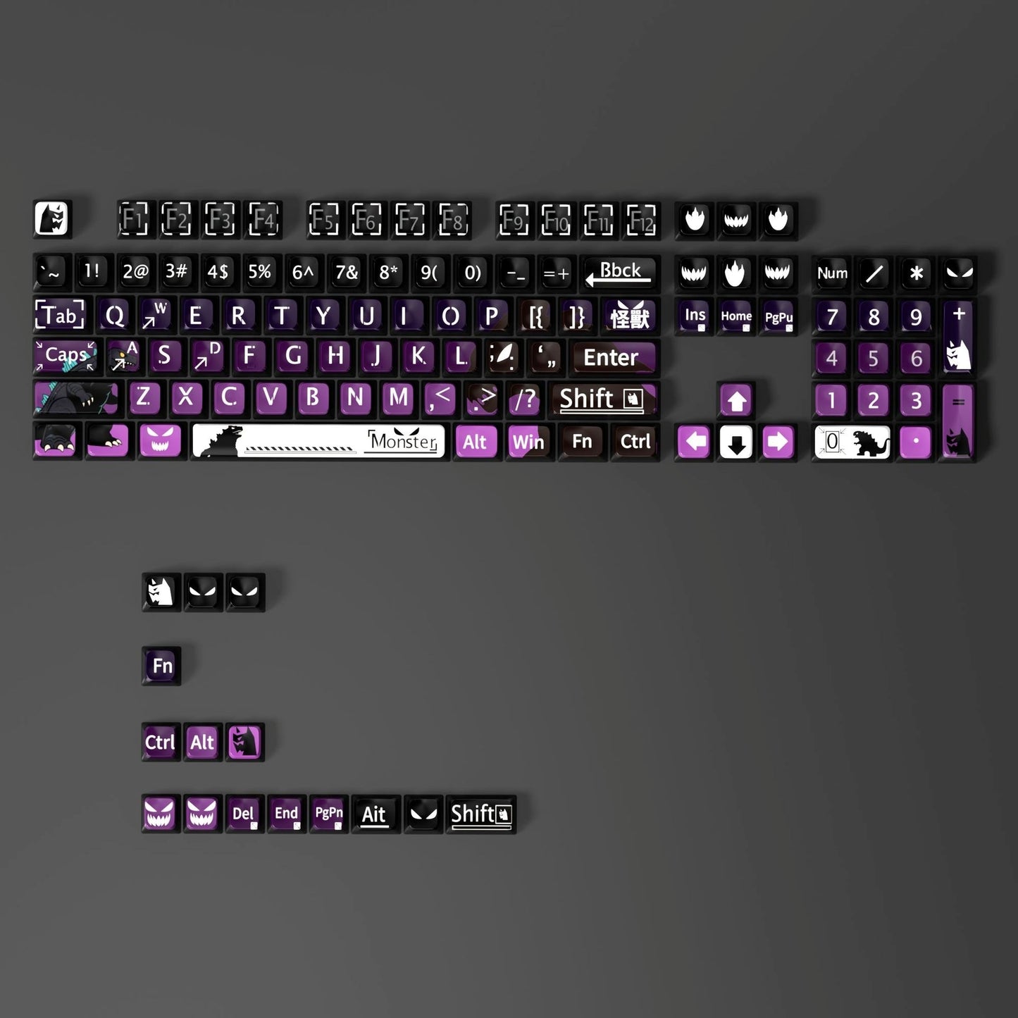 Monster 6 Theme XDA PBT PC Keycaps