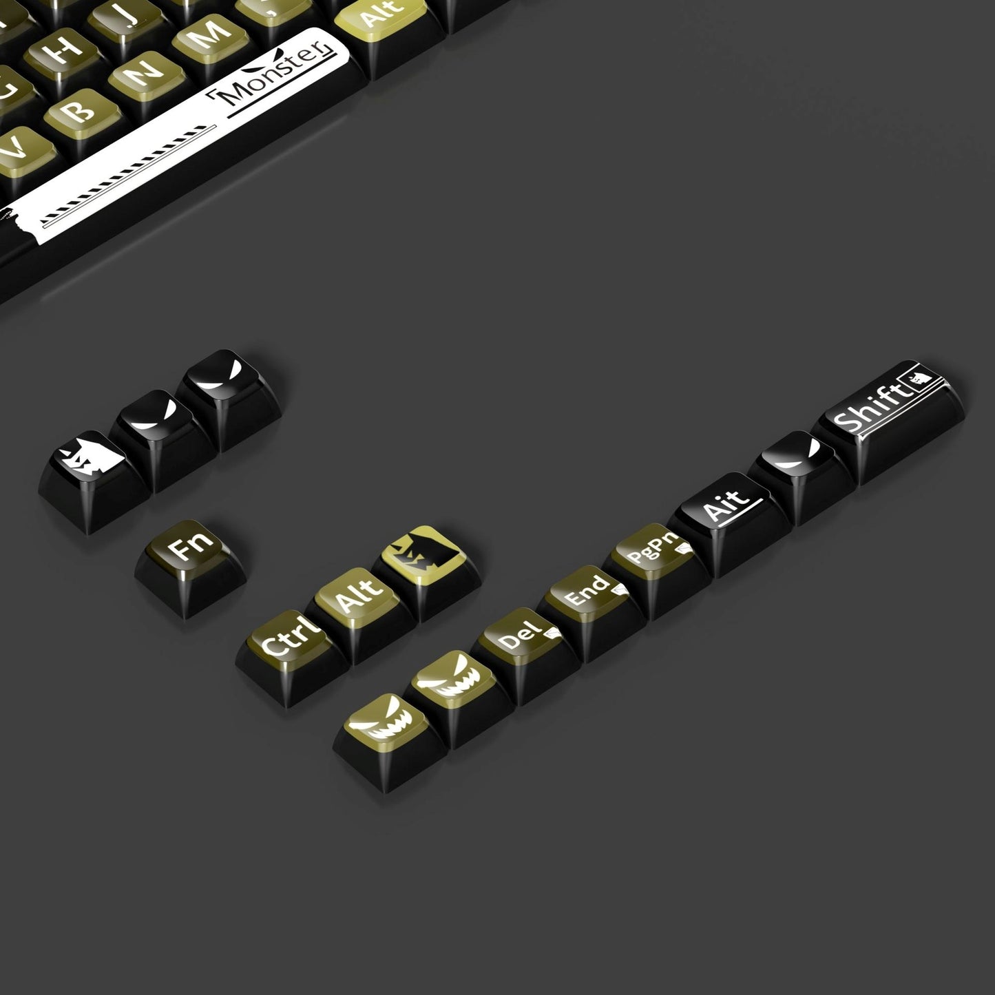 Monster 6 Theme XDA PBT PC Keycaps