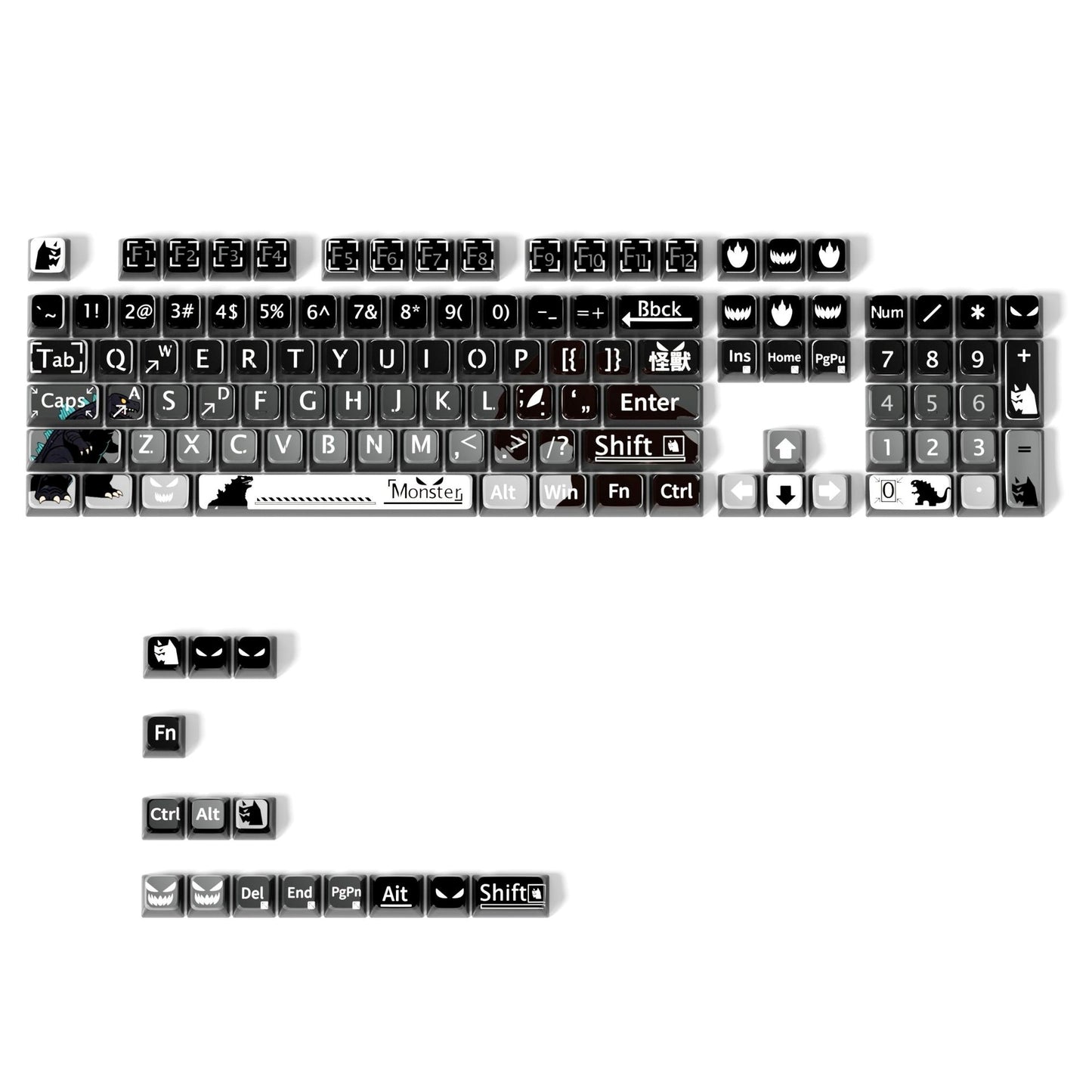 Monster 6 Theme XDA PBT PC Keycaps