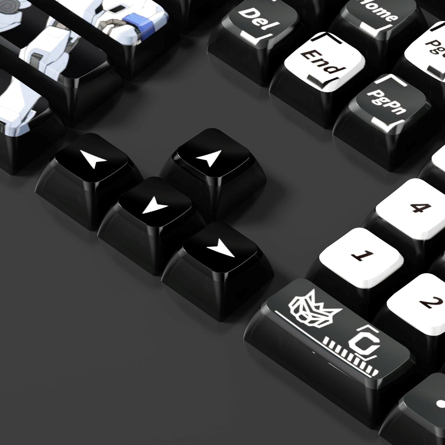 Gundam White Black XDA PBT PC Keycaps