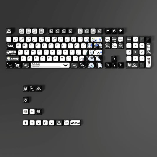 Gundam White Black XDA PBT PC Keycaps