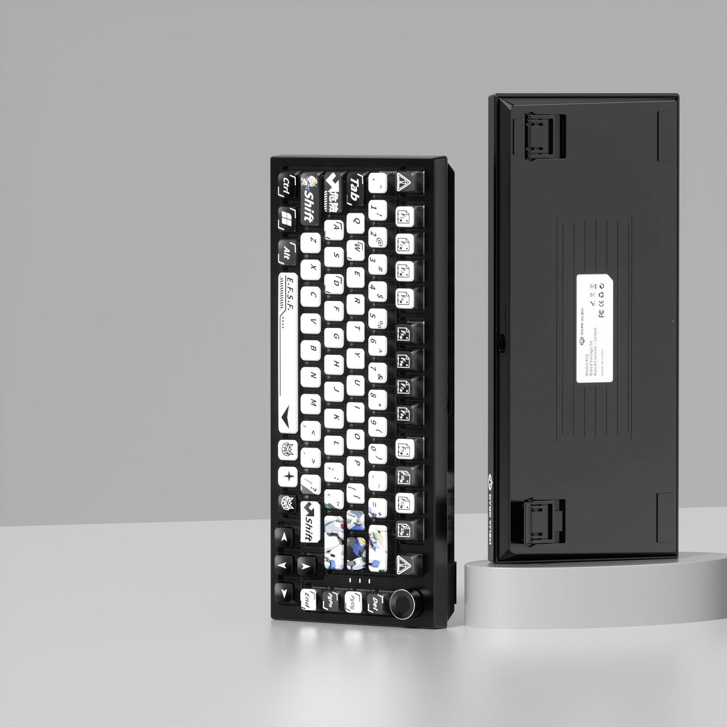 Gundam White Black XDA PBT PC Keycaps