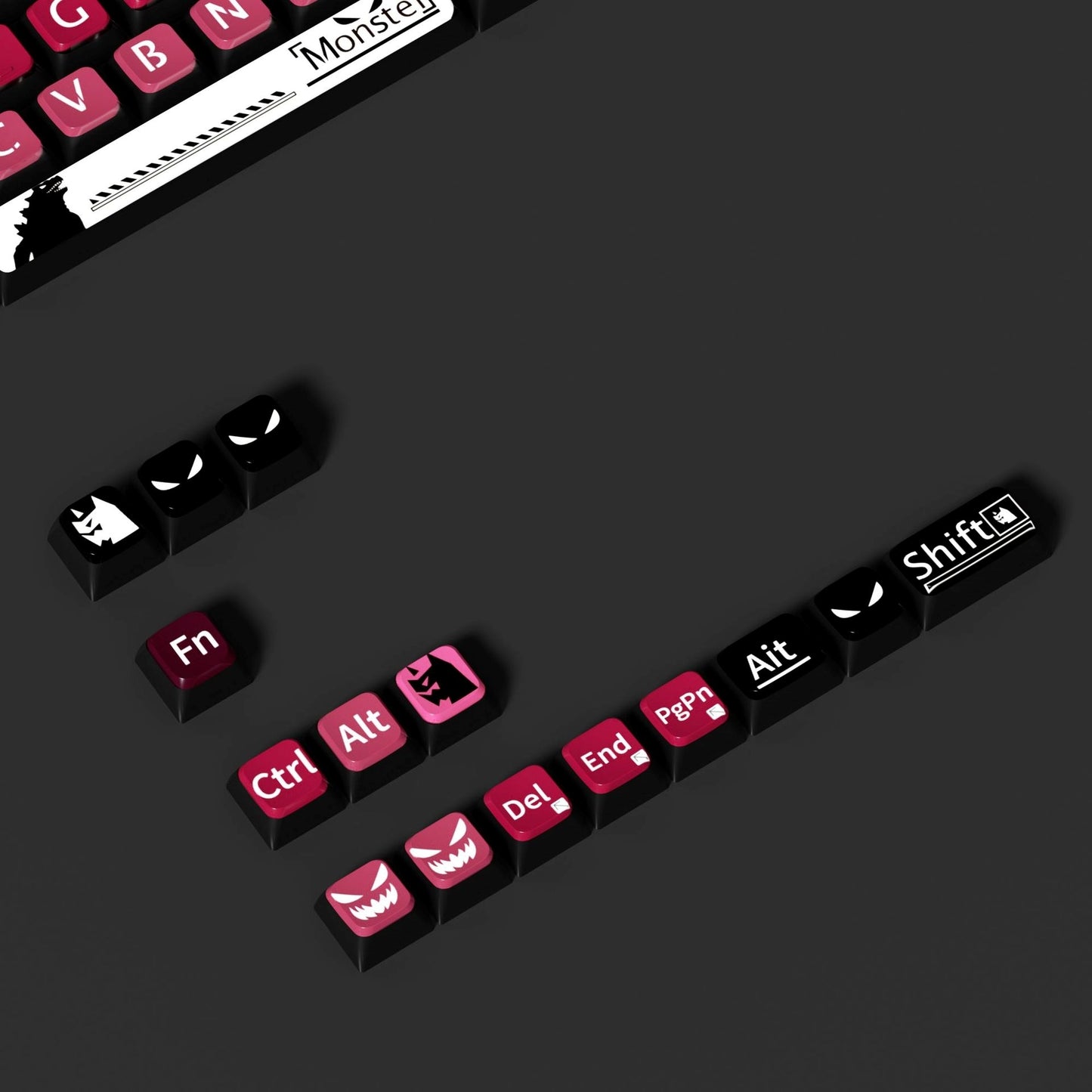 Monster 6 Theme XDA PBT PC Keycaps