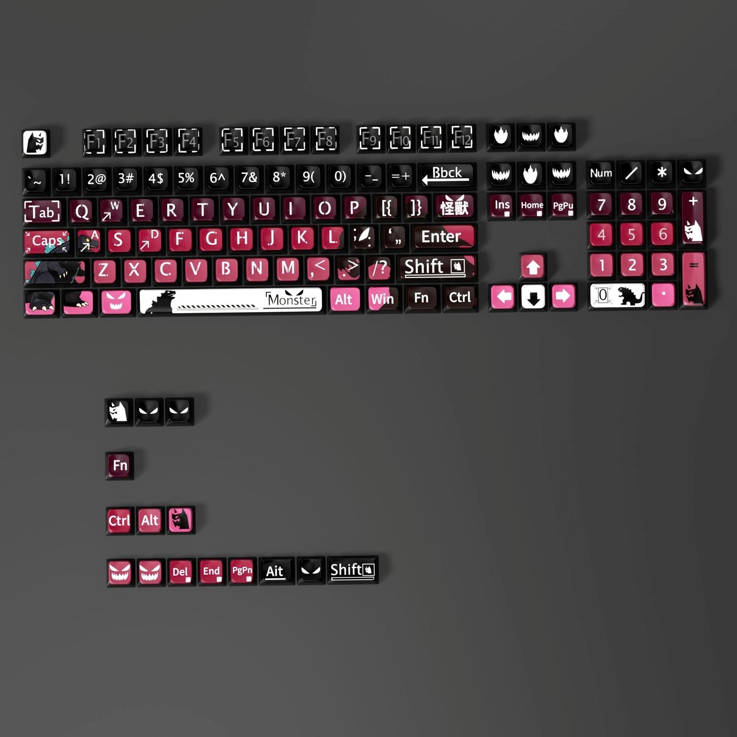 Monster 6 Theme XDA PBT PC Keycaps