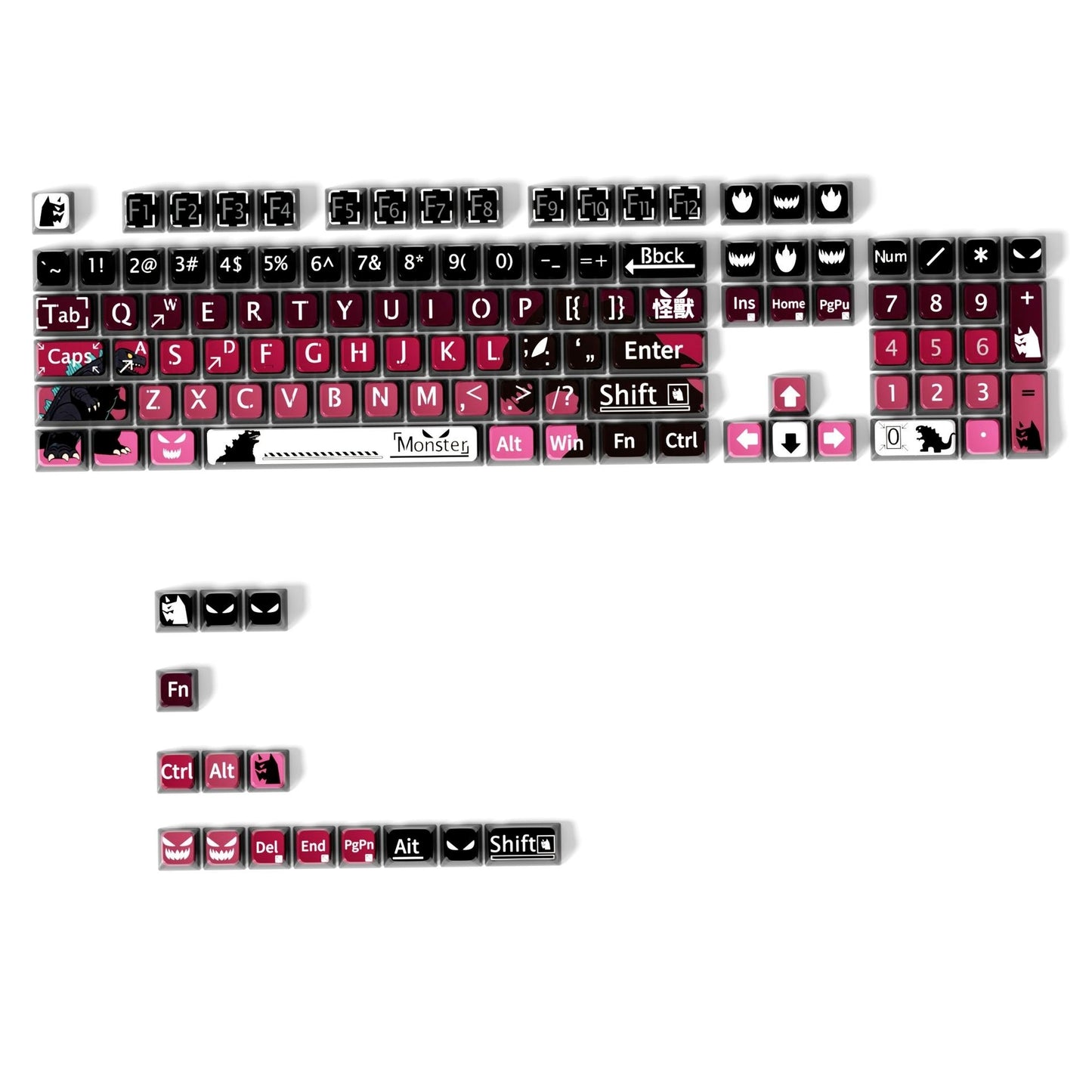 Monster 6 Theme XDA PBT PC Keycaps