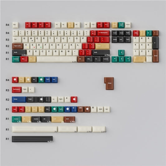 Frost Mixed Retro 100 Cherry Profile PBT Matte Smooth 149 Keycaps