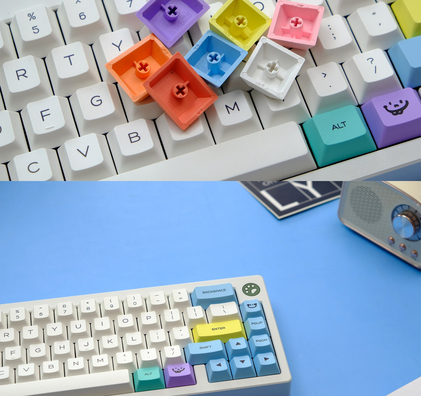 Chalk Cherry Thick PBT Keycaps