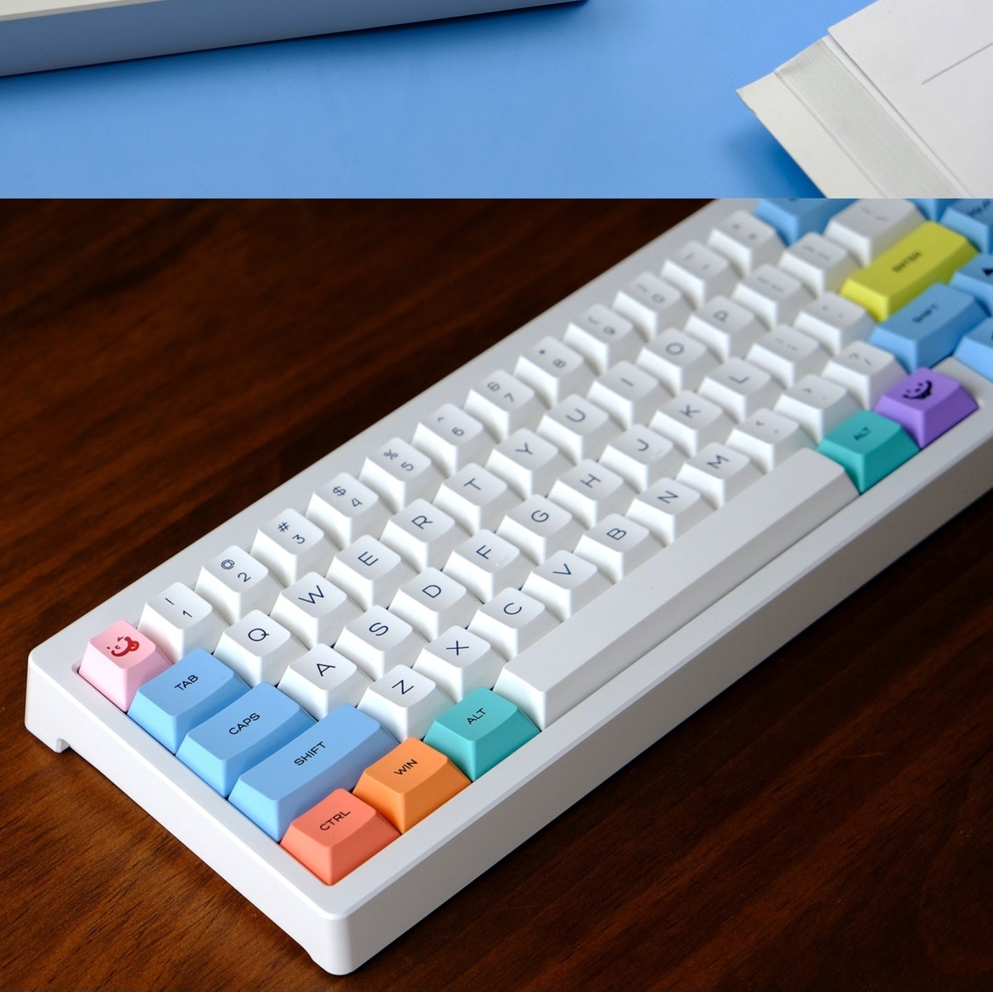 Chalk Cherry Thick PBT Keycaps