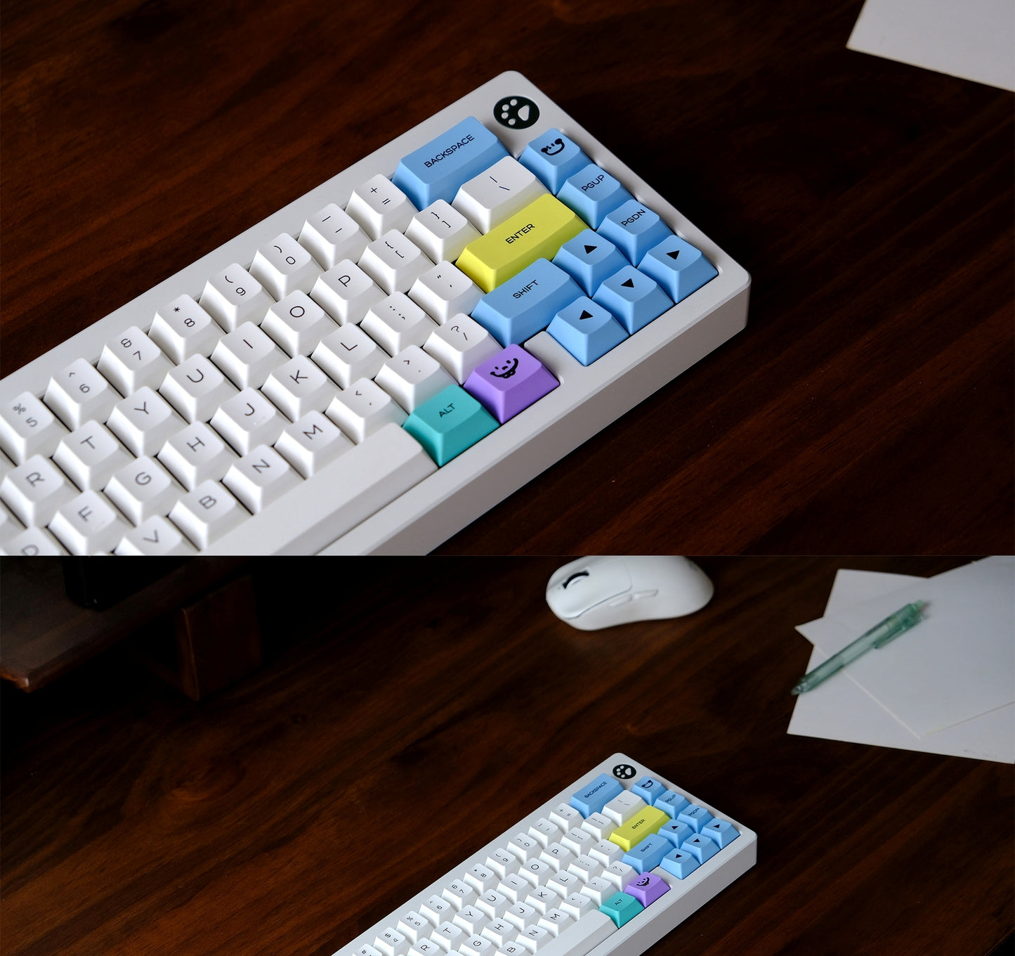 Chalk Cherry Thick PBT Keycaps