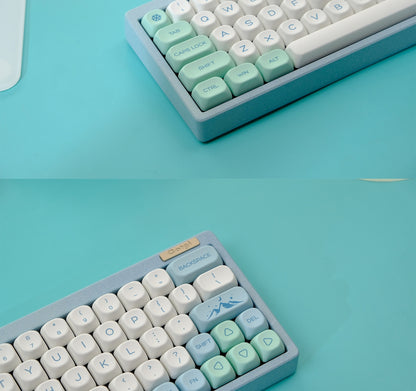 Alpine Mist Moa PBT Keycaps Mac Compatible
