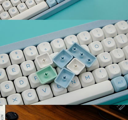 Alpine Mist Moa PBT Keycaps Mac Compatible