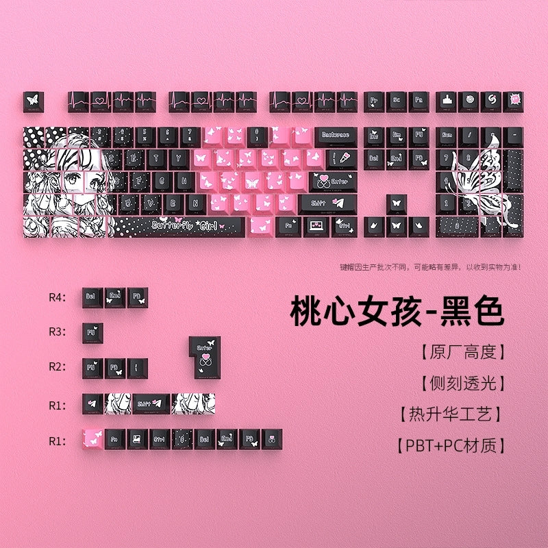 Butterfly Girl Dual Legends Side Backlit Keycaps