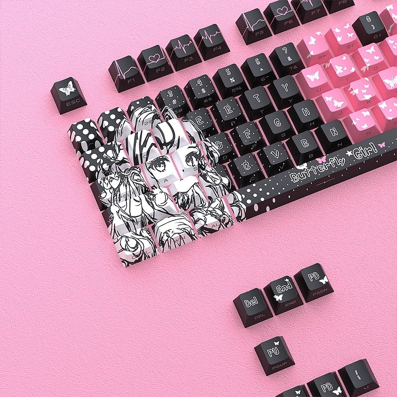 Butterfly Girl Dual Legends Side Backlit Keycaps