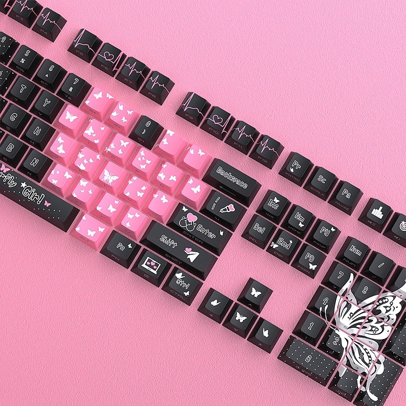 Butterfly Girl Dual Legends Side Backlit Keycaps