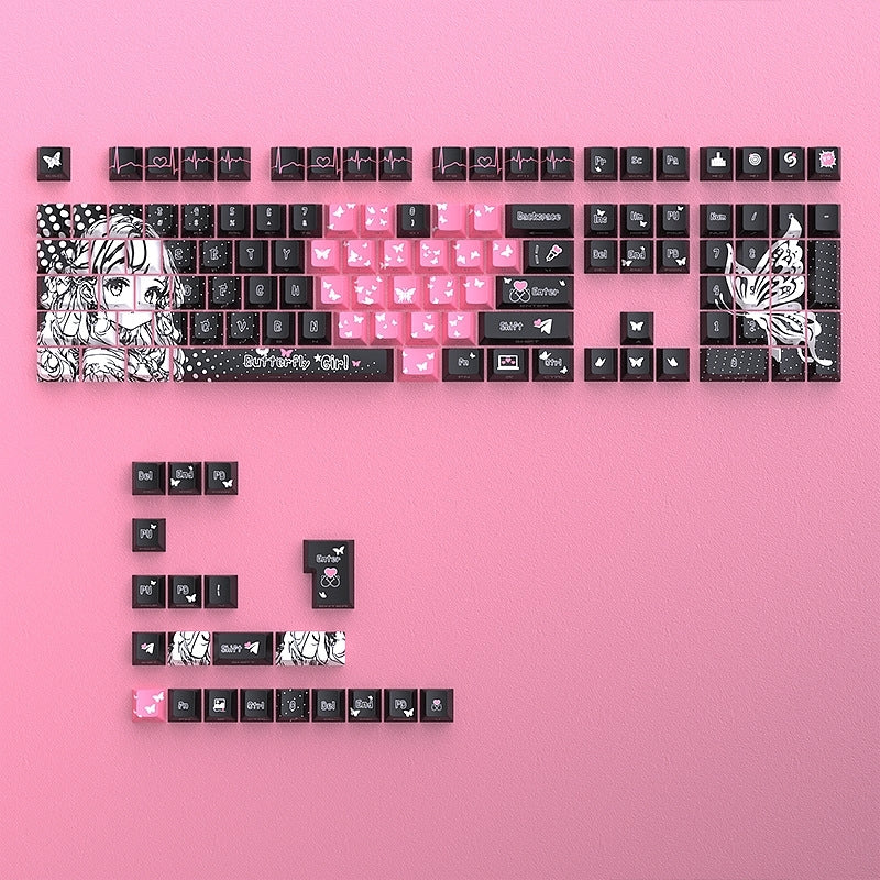 Butterfly Girl Dual Legends Side Backlit Keycaps