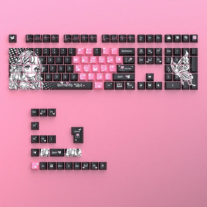 Butterfly Girl Dual Legends Side Backlit Keycaps