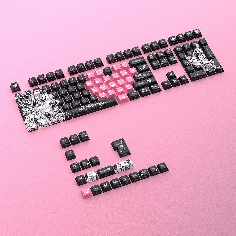 Butterfly Girl Dual Legends Side Backlit Keycaps