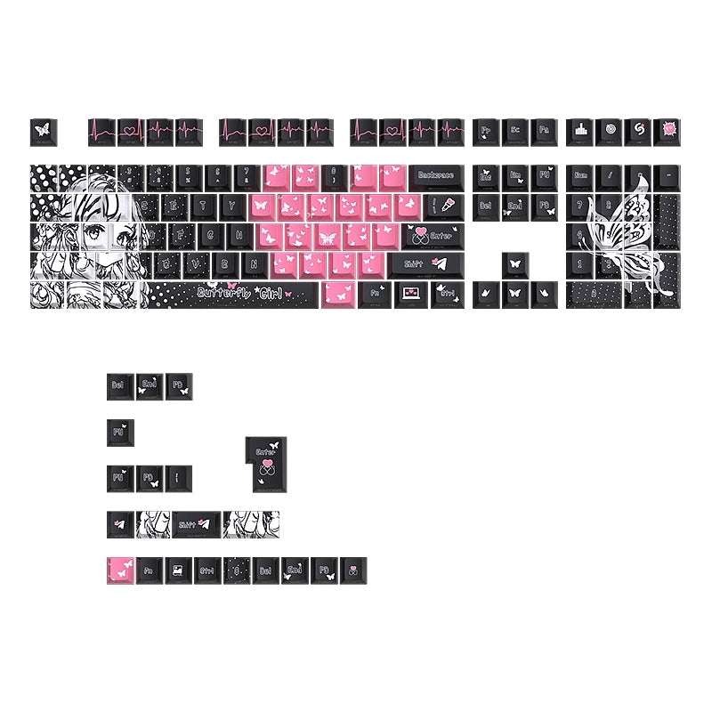 Butterfly Girl Dual Legends Side Backlit Keycaps