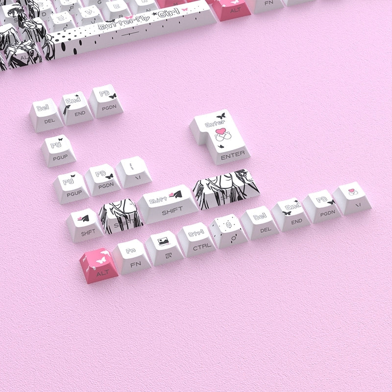 Butterfly Girl V2 Dual Legends Side Backlit Keycaps