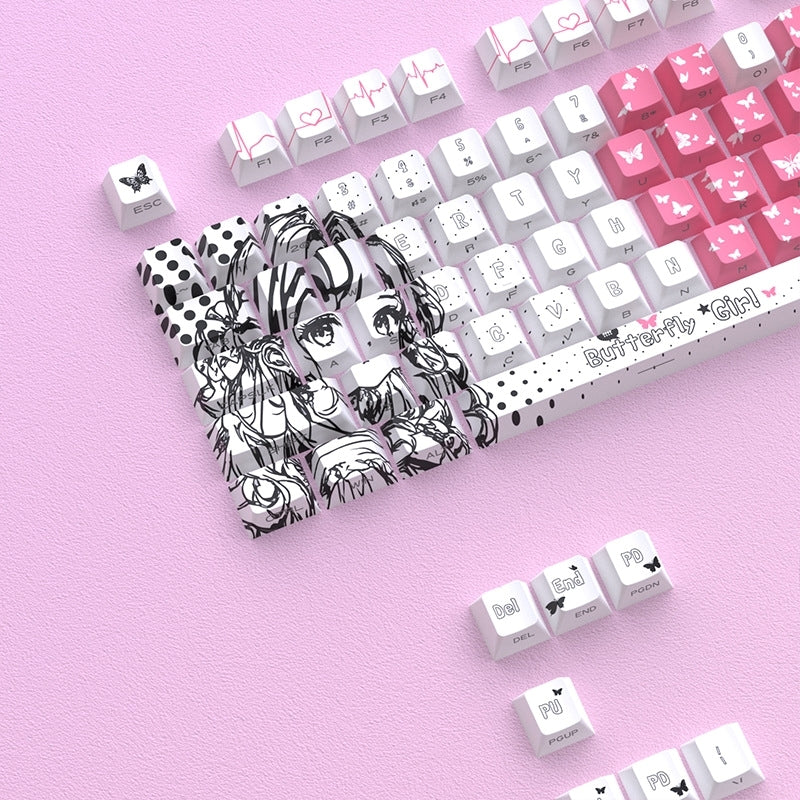 Butterfly Girl V2 Dual Legends Side Backlit Keycaps