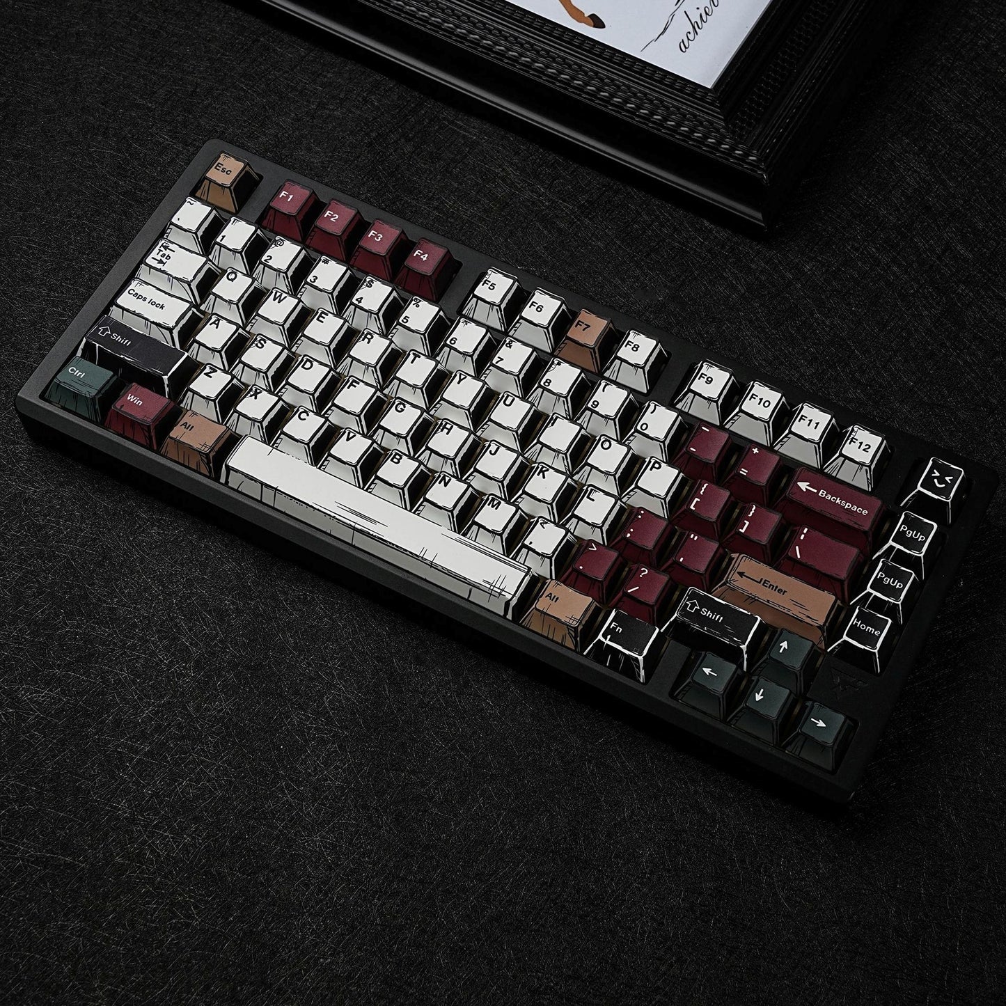 Comic Mixed Light Cherry 1.7mm Thick PBT Keycaps