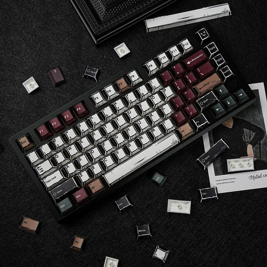 Comic Mixed Light Cherry 1.7mm Thick PBT Keycaps