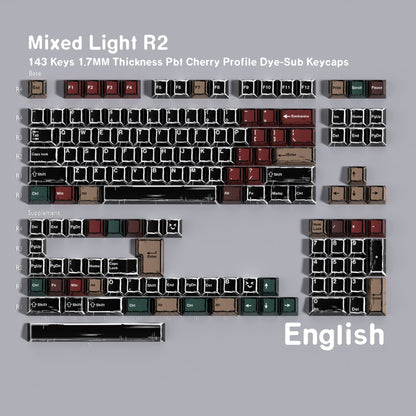 Comic Mixed Light R2 Cherry 1.7mm Thick PBT Keycaps