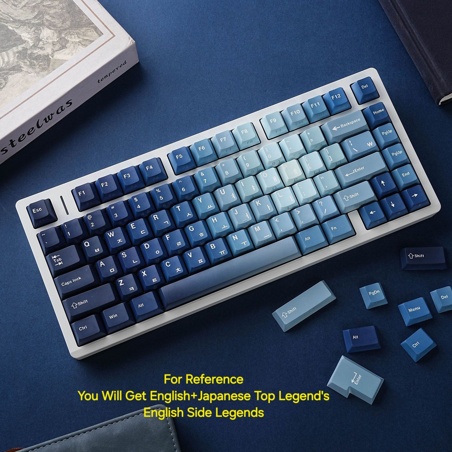 Ocean Heart Dual Legends Backlit Keycaps