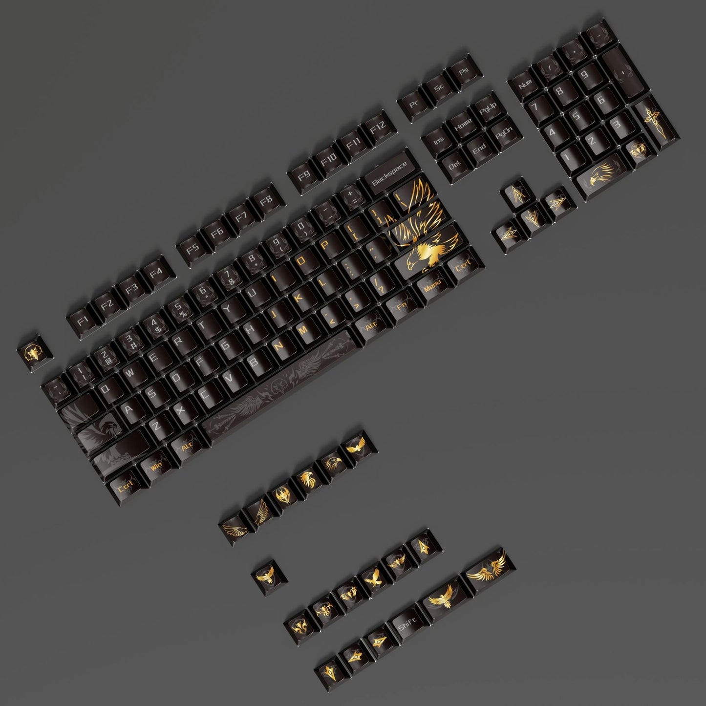 Golden Eagle Cherry PBT Keycaps