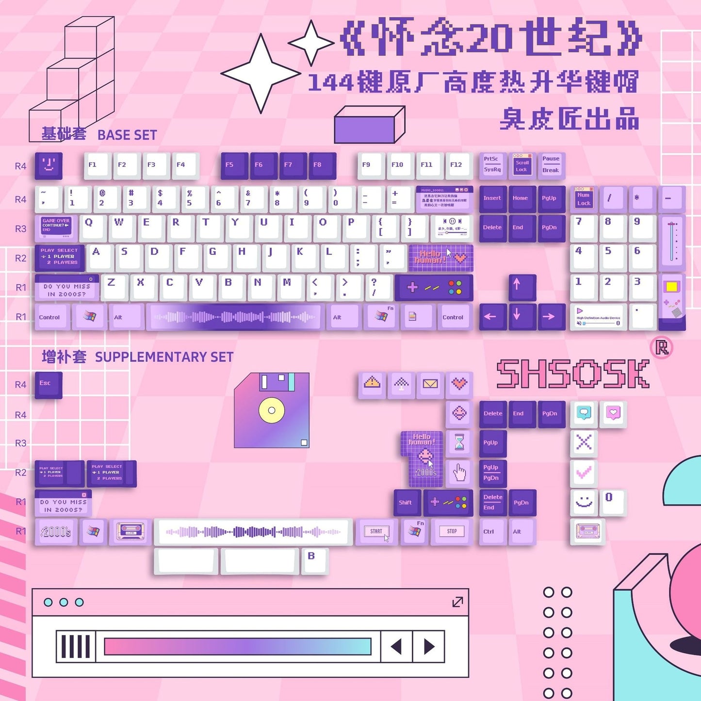 Missing The 20th Century Cherry PBT Keycaps