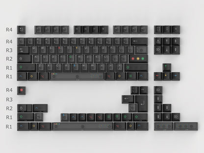 AiFei Clear Black Retro Lights Cherry Keycaps